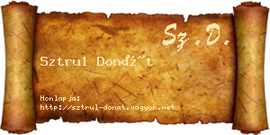 Sztrul Donát névjegykártya